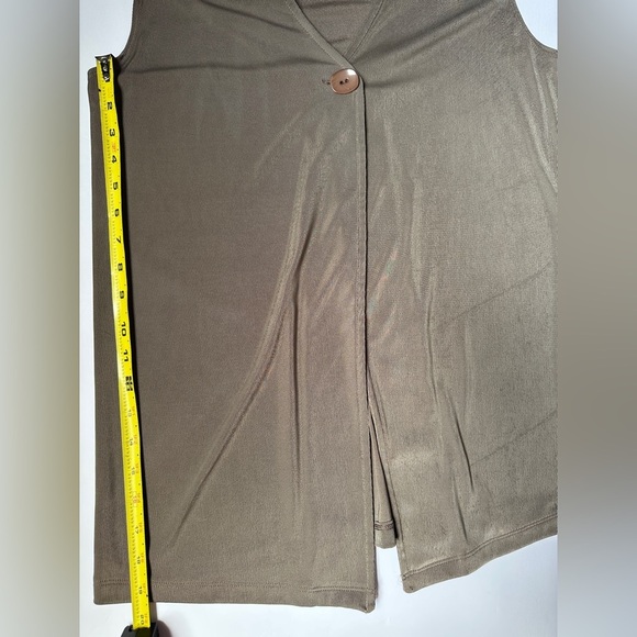 Chico’s Easywear Women Vest Cardigan Tunic Size 1/ Small Sleeveless Taupe NWT - Picture 7 of 8